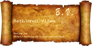 Bethlendi Vilma névjegykártya